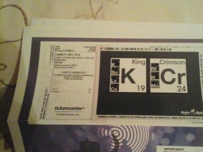 VENDO DOS ENTRADAS para el concierto de King Crimson